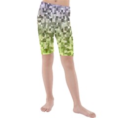 Irregular Rectangle Square Mosaic Kids  Mid Length Swim Shorts by Celenk