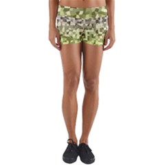 Irregular Rectangle Square Mosaic Yoga Shorts by Celenk