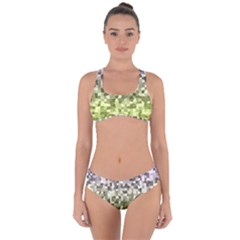 Irregular Rectangle Square Mosaic Criss Cross Bikini Set