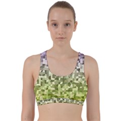 Irregular Rectangle Square Mosaic Back Weave Sports Bra