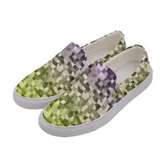 Irregular Rectangle Square Mosaic Women s Canvas Slip Ons