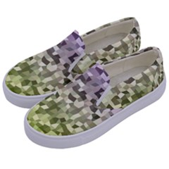 Irregular Rectangle Square Mosaic Kids  Canvas Slip Ons