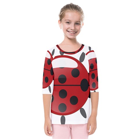 Ladybug Insects Colors Alegre Kids  Quarter Sleeve Raglan Tee by Celenk