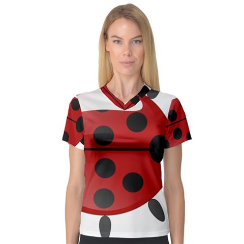 Ladybug Insects Colors Alegre V-neck Sport Mesh Tee by Celenk