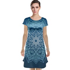 Mandala Floral Ornament Pattern Cap Sleeve Nightdress by Celenk