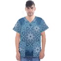 Mandala Floral Ornament Pattern Men s V-Neck Scrub Top View1