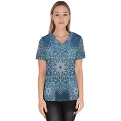 Mandala Floral Ornament Pattern Scrub Top