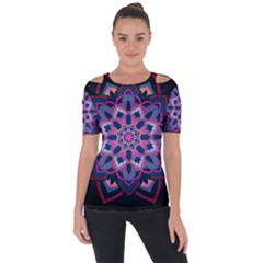 Mandala Circular Pattern Short Sleeve Top by Celenk