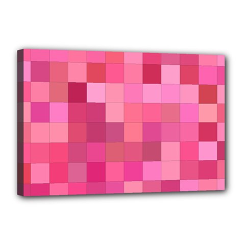 Pink Square Background Color Mosaic Canvas 18  X 12  by Celenk