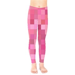 Pink Square Background Color Mosaic Kids  Legging