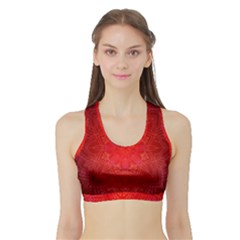 Mandala Ornament Floral Pattern Sports Bra With Border by Celenk