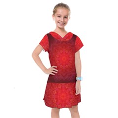 Mandala Ornament Floral Pattern Kids  Drop Waist Dress