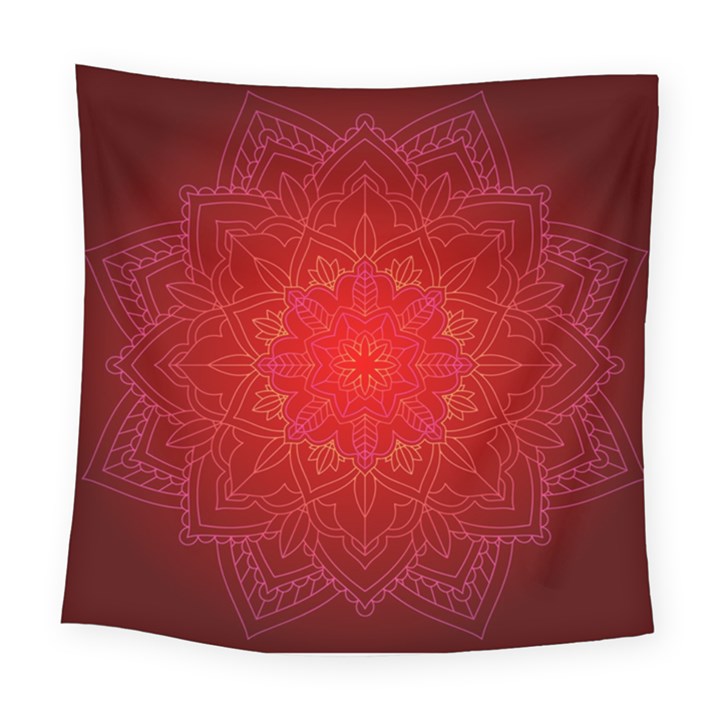 Mandala Ornament Floral Pattern Square Tapestry (Large)