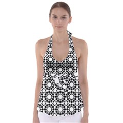 Pattern Seamless Monochrome Babydoll Tankini Top