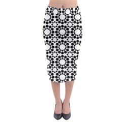 Pattern Seamless Monochrome Midi Pencil Skirt by Celenk