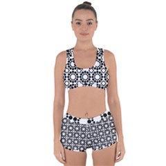 Pattern Seamless Monochrome Racerback Boyleg Bikini Set by Celenk