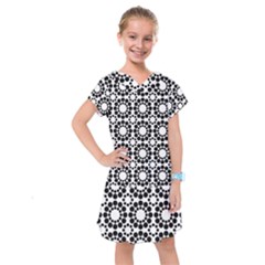 Pattern Seamless Monochrome Kids  Drop Waist Dress