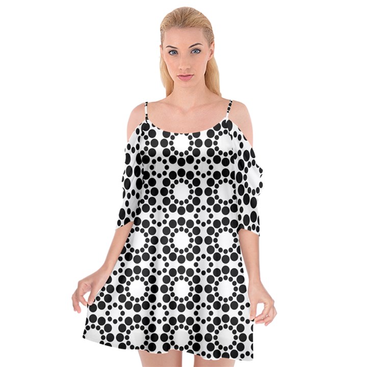 Pattern Seamless Monochrome Cutout Spaghetti Strap Chiffon Dress