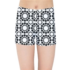 Pattern Seamless Monochrome Kids Sports Shorts by Celenk