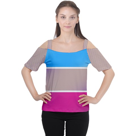 Pattern Template Banner Background Cutout Shoulder Tee by Celenk