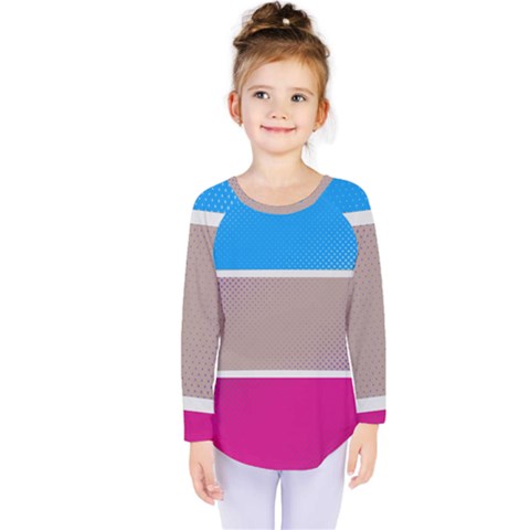 Pattern Template Banner Background Kids  Long Sleeve Tee by Celenk