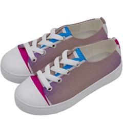 Pattern Template Banner Background Kids  Low Top Canvas Sneakers