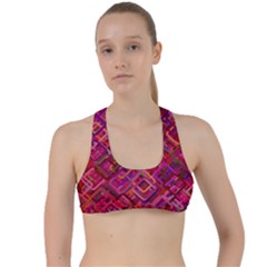 Pattern Background Square Modern Criss Cross Racerback Sports Bra by Celenk