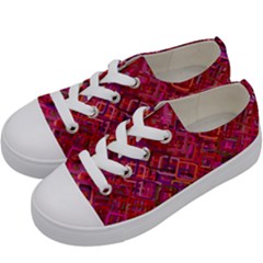 Pattern Background Square Modern Kids  Low Top Canvas Sneakers