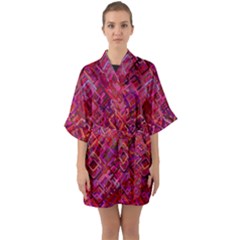 Pattern Background Square Modern Quarter Sleeve Kimono Robe by Celenk