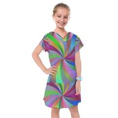 Spiral Background Design Swirl Kids  Drop Waist Dress