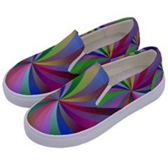 Spiral Background Design Swirl Kids  Canvas Slip Ons by Celenk