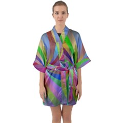 Spiral Background Design Swirl Quarter Sleeve Kimono Robe