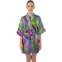 Spiral Background Design Swirl Quarter Sleeve Kimono Robe View1