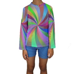 Spiral Background Design Swirl Kids  Long Sleeve Swimwear