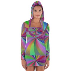 Spiral Background Design Swirl Long Sleeve Hooded T-shirt by Celenk