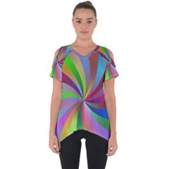 Spiral Background Design Swirl Cut Out Side Drop Tee