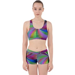 Spiral Background Design Swirl Work It Out Sports Bra Set