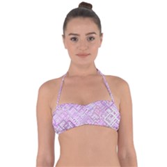 Pink Modern Background Square Halter Bandeau Bikini Top by Celenk