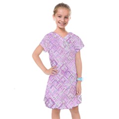 Pink Modern Background Square Kids  Drop Waist Dress