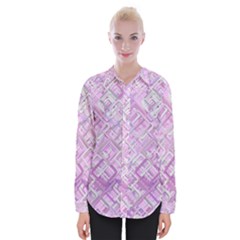 Pink Modern Background Square Womens Long Sleeve Shirt