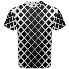 Square Diagonal Pattern Monochrome Men s Cotton Tee by Celenk