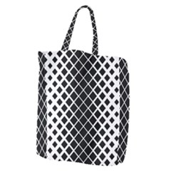 Square Diagonal Pattern Monochrome Giant Grocery Zipper Tote by Celenk