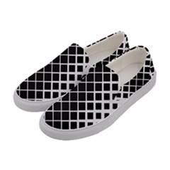 Square Diagonal Pattern Monochrome Women s Canvas Slip Ons by Celenk