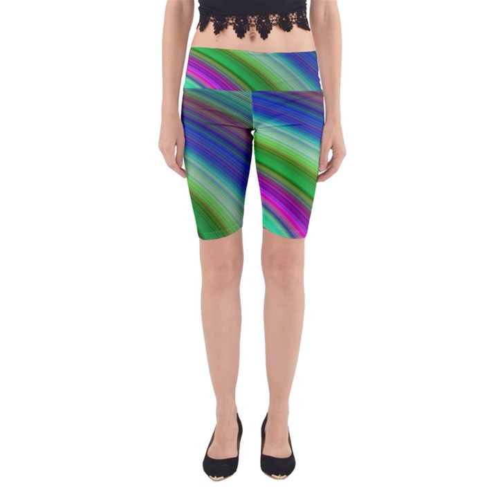 Motion Fractal Background Yoga Cropped Leggings