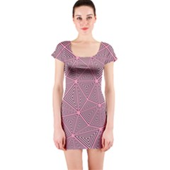 Purple Triangle Background Abstract Short Sleeve Bodycon Dress by Celenk