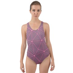 Purple Triangle Background Abstract Cut-out Back One Piece Swimsuit