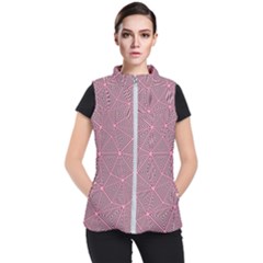 Purple Triangle Background Abstract Women s Puffer Vest