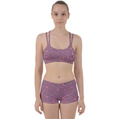 Purple Triangle Background Abstract Women s Sports Set