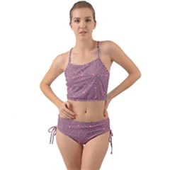 Purple Triangle Background Abstract Mini Tank Bikini Set