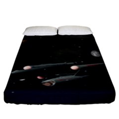 Space Travel Spaceship Space Fitted Sheet (king Size) by Celenk